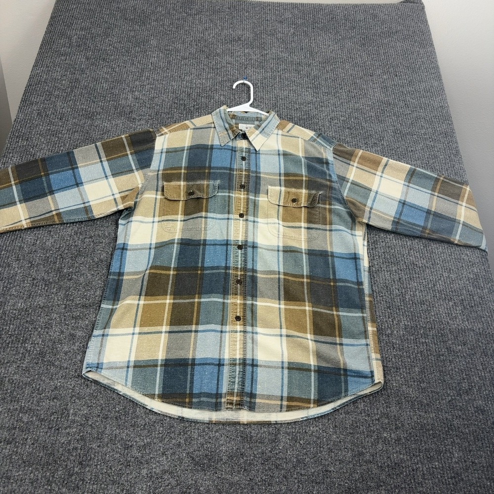 Vintage J Crew Oarsman Shirt Mens XL Blue‎ Brown Plaid Flannel Casual Style